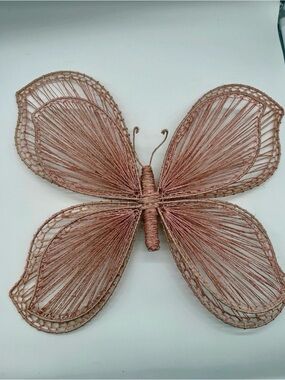 Handcrafted Vintage Pink Butterfly Wall Art